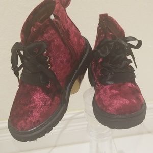 Plum Velvet Boots girls size 13